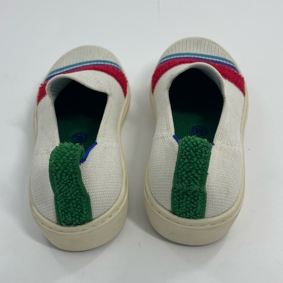 Rothy's Lollypop Slip on white Sneakers with red stripe washable preppy size 13 - Picture 5 of 9